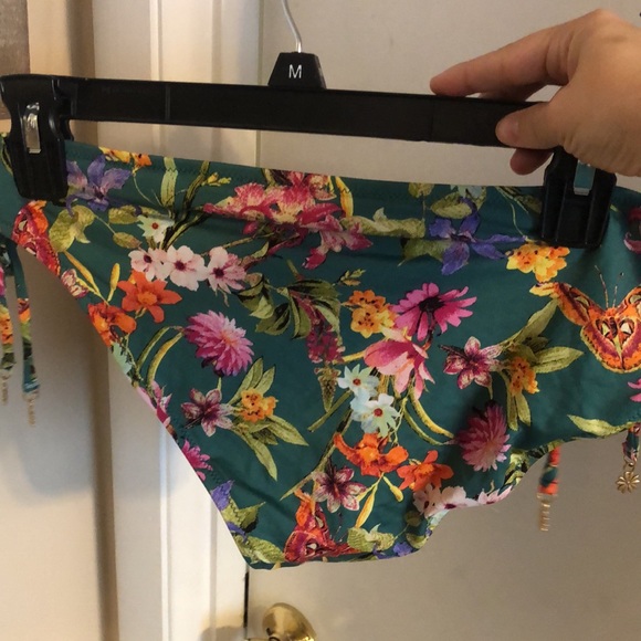 Green floral Jessica Simpson bikini- top M bottom L - Picture 6 of 7